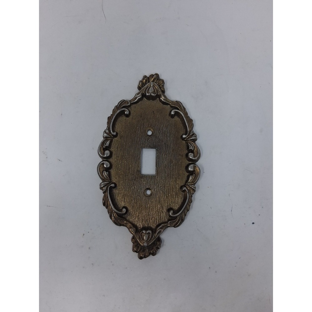Vintage Vernon Ornate Brass Tone Light Switch Plate Cover 7 Inches